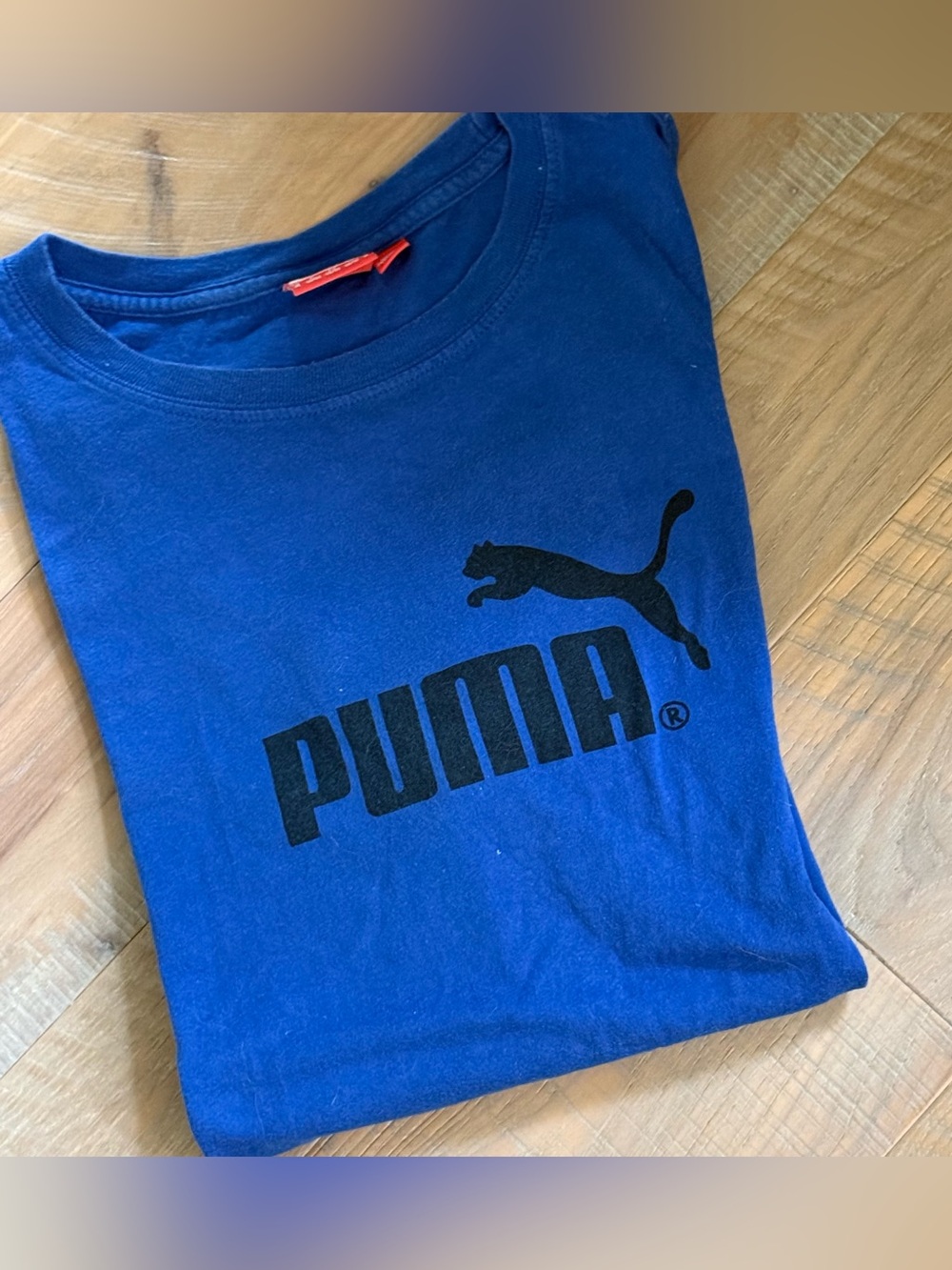 Men's M Blue Puma Sport Lifestyle Tee Shirt Top Graphic Logo